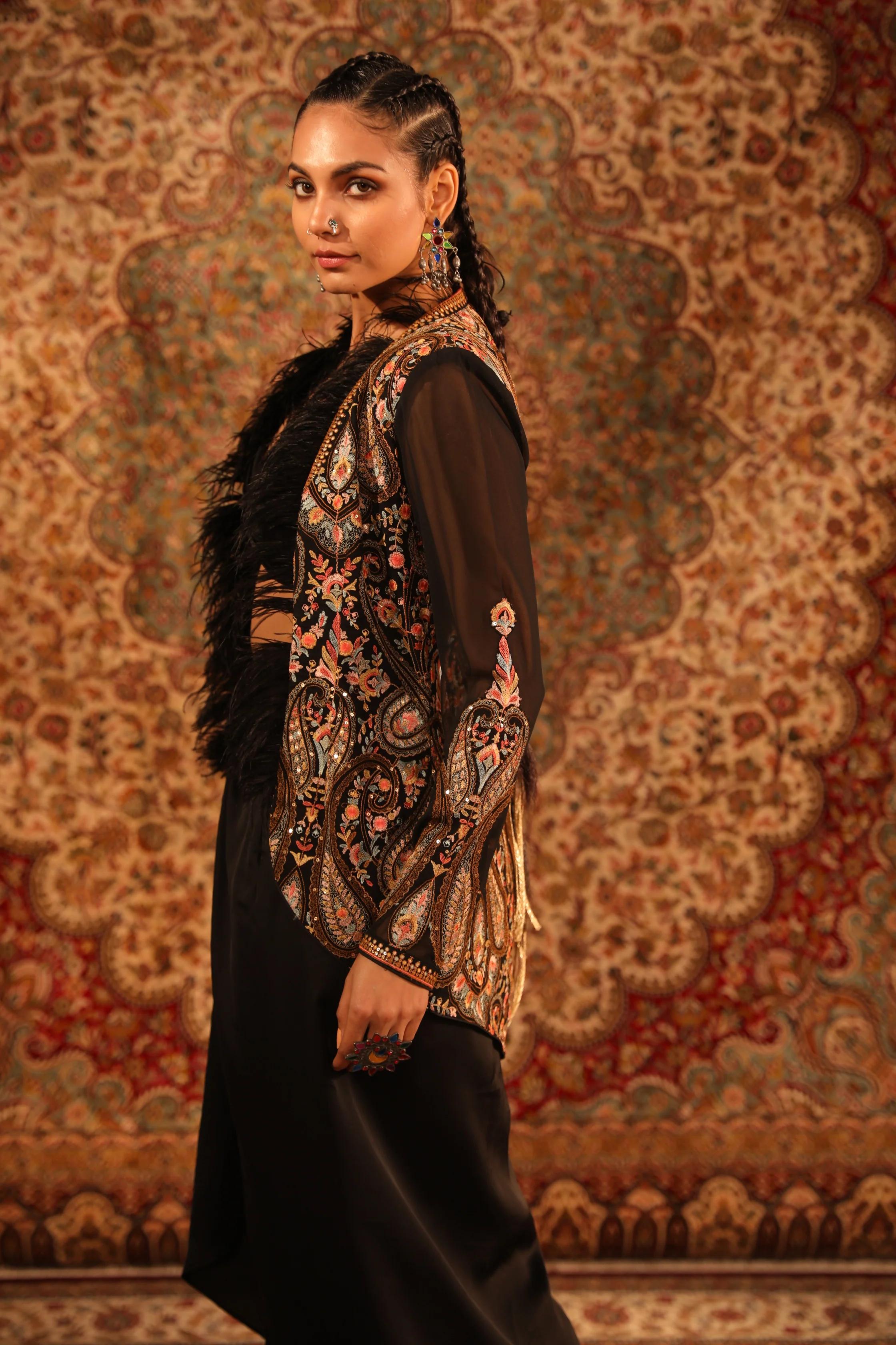 Black Kashida Hi-low jacket - Image 3