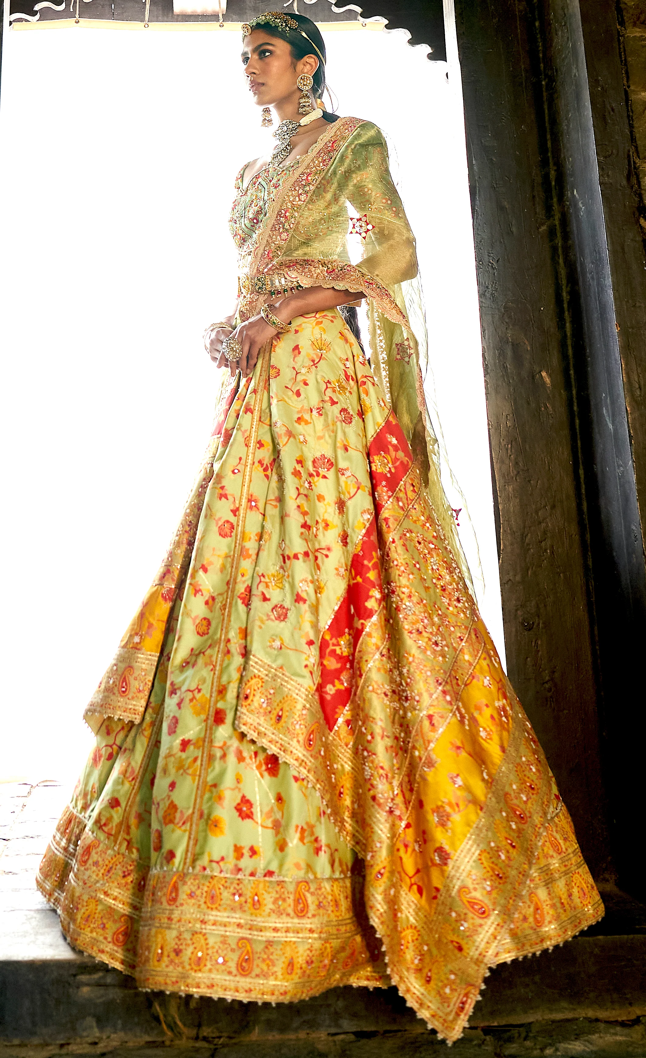 Pista kani Embroidered Lehenga - Image 3