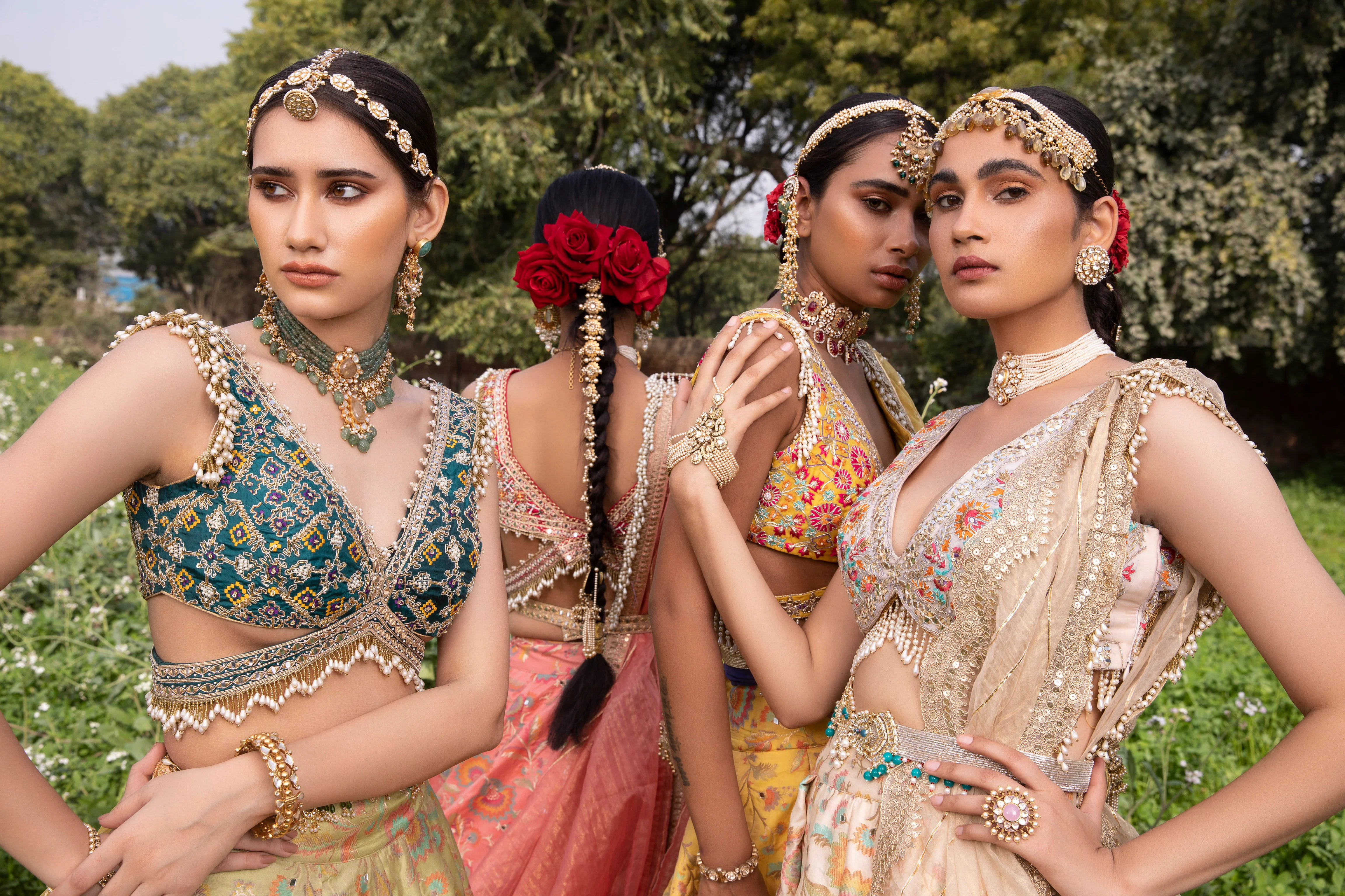 Pista Flower Kani Silk Lehenga - Image 3