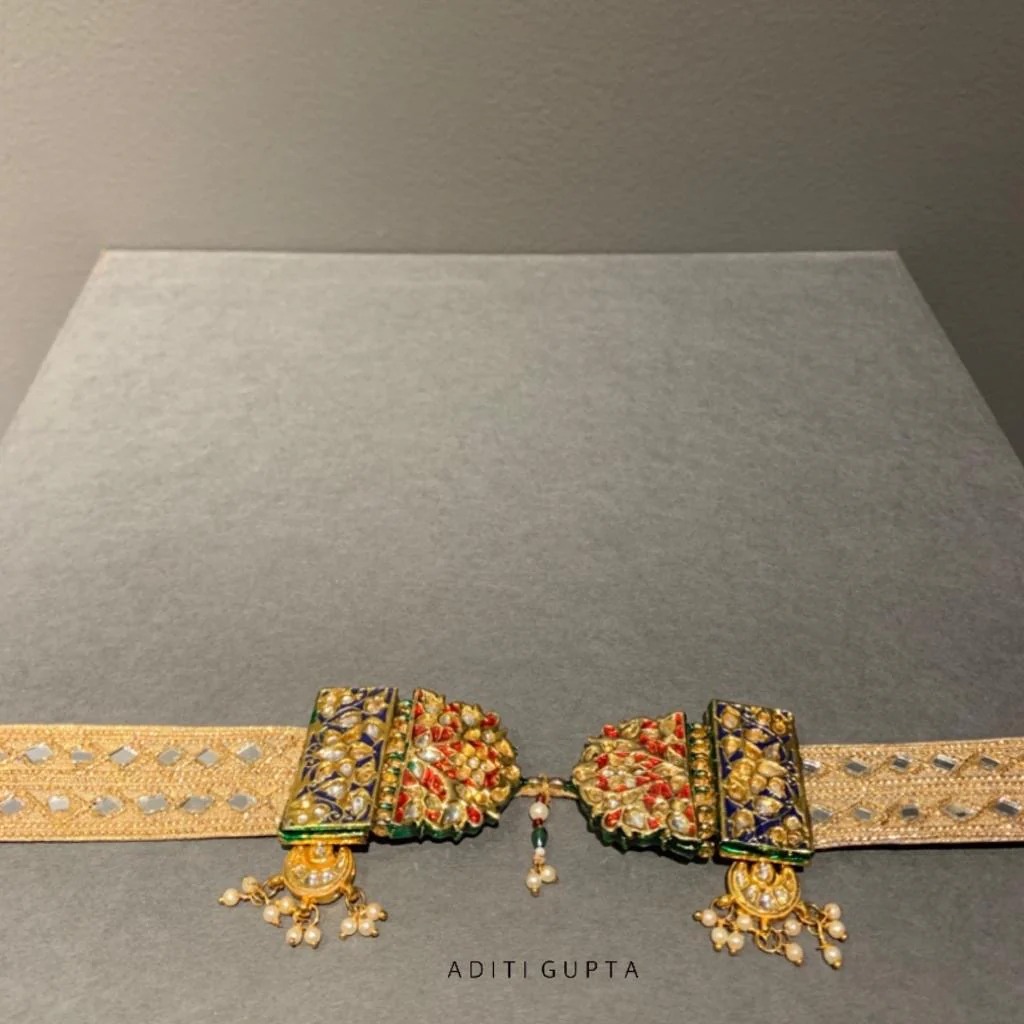 Red semi-precious Meenakari Belt - Image 3